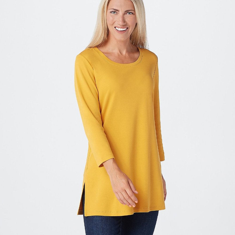 🏖🏝2 Tops Isaac Mizrahi Essentials Pima Cotton XL